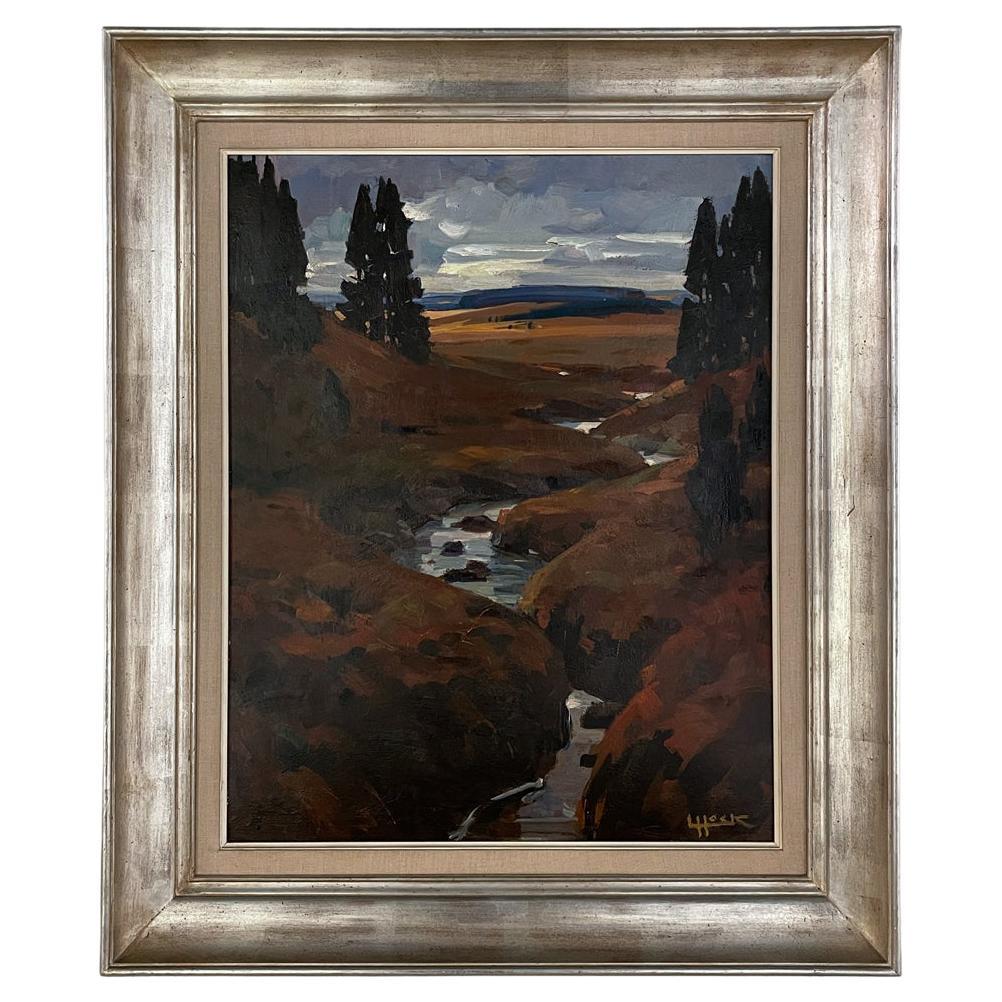 Framed Oil Painting on Panel by Lucien Hock