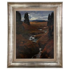 Framed Oil Painting on Panel by Lucien Hock