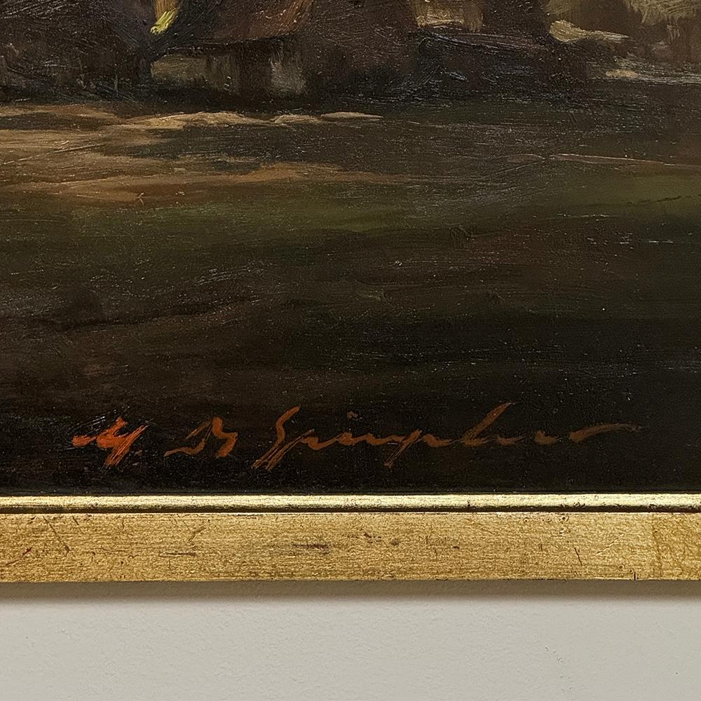 Framed Oil Painting on Panel by Marthe de Spiegeleir (1897-1991) For Sale 4