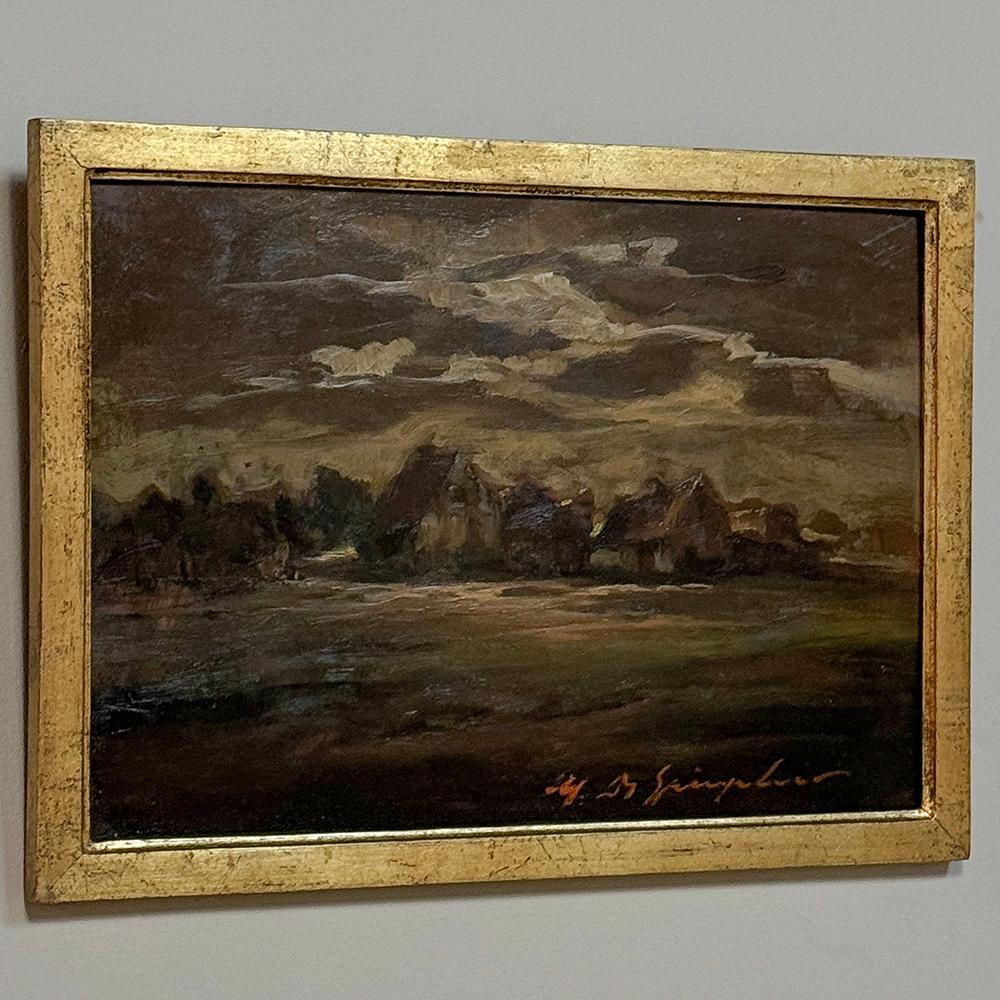 Belgian Framed Oil Painting on Panel by Marthe de Spiegeleir (1897-1991) For Sale