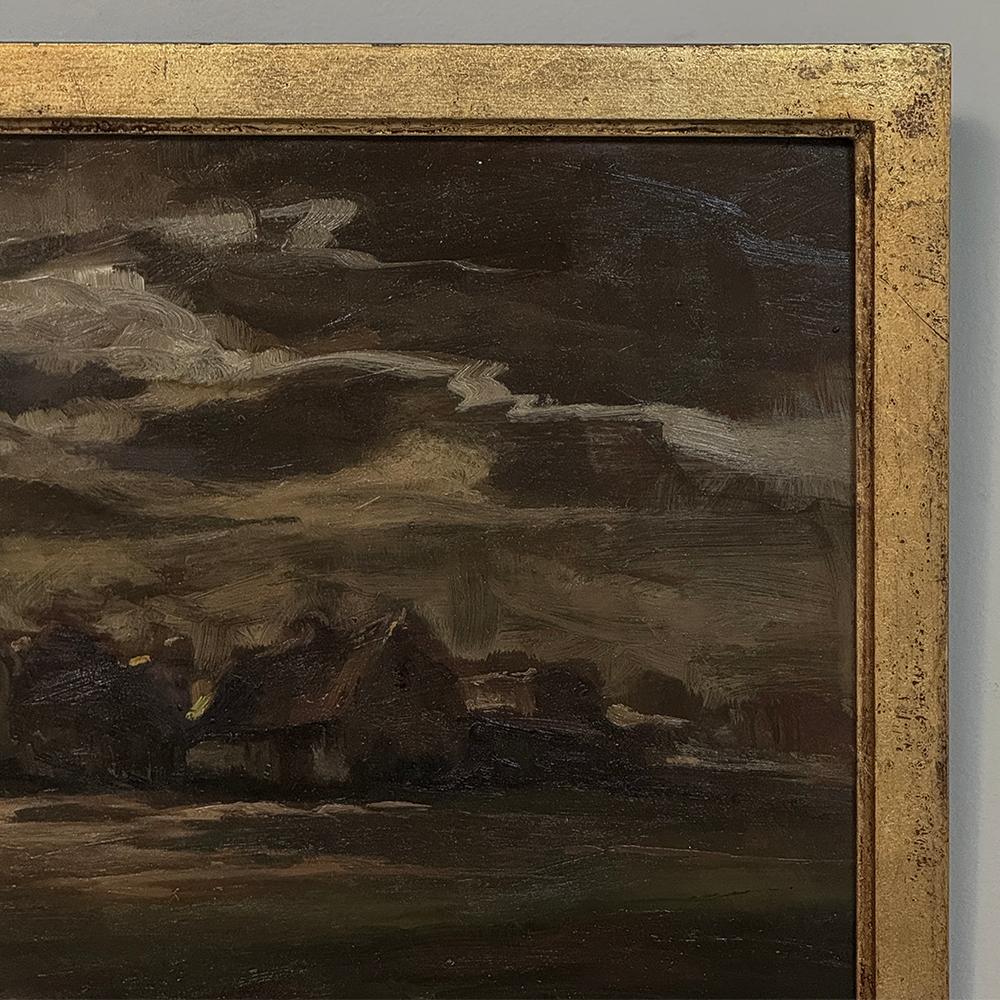 20th Century Framed Oil Painting on Panel by Marthe de Spiegeleir (1897-1991) For Sale