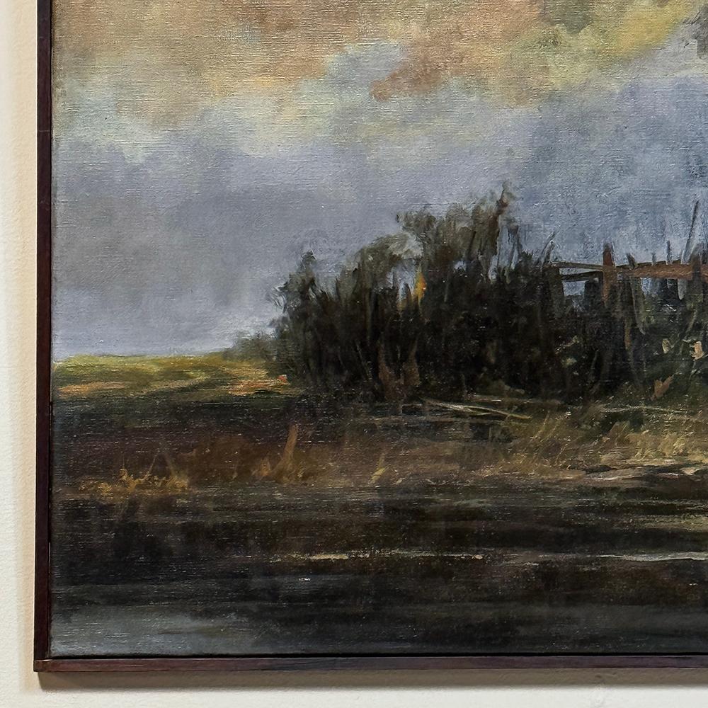 Wood Framed Oil Painting on Panel by Marthe de Spiegeleir (1897-1991) For Sale