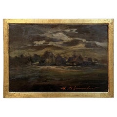 Pittura a olio su pannello incorniciata di Marthe de Spiegeleir (1897-1991)