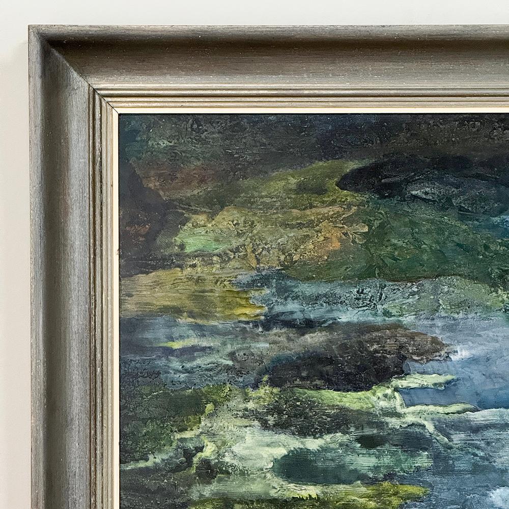 Fin du 20e siècle Peinture à l'huile sur panneau encadrée de Van Herberigs avec BOOK en vente