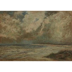 Framed Oil Painting on Panel by Vital Keuller (1866-1945) 'Seascape'