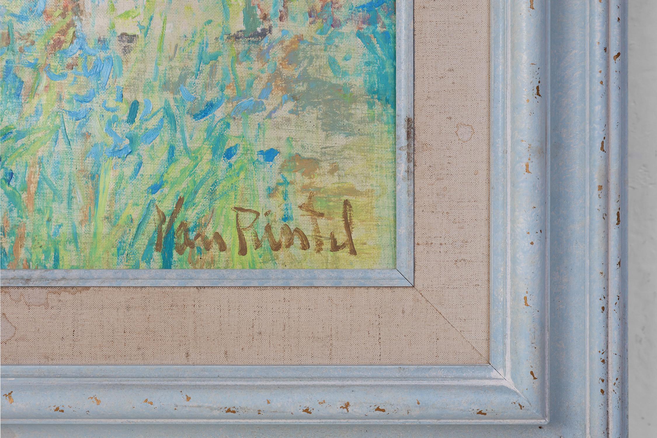 Óleo enmarcado firmado Théo Van Rintel, Bélgica ca. 1960 Belga en venta
