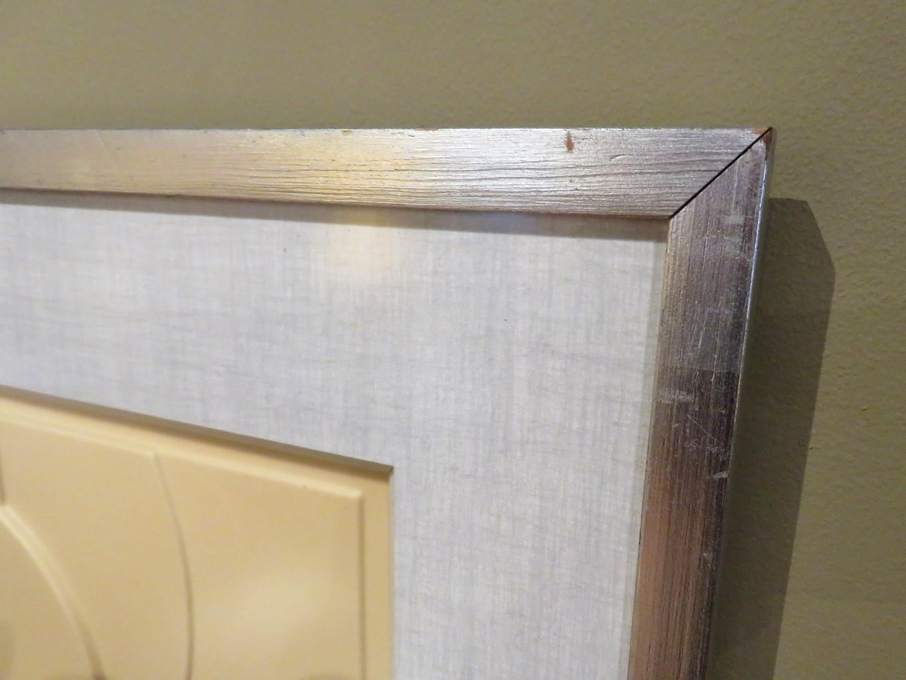 Framed Op Art Geometric Design Molded Plastic by i. Rigacci 1960s 2