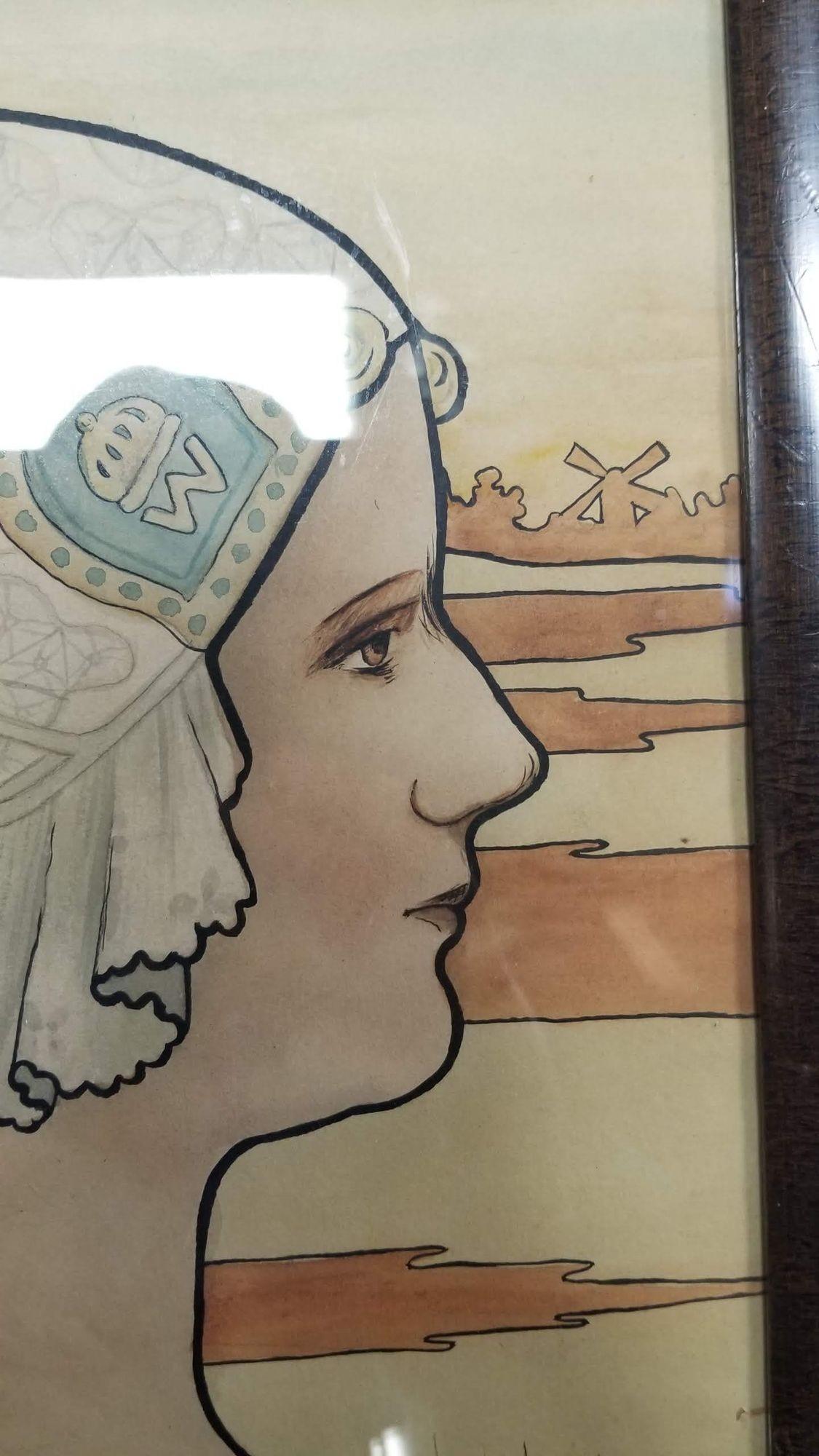 Lithographie originale de 1909 « Reine Wilhelmina » encadrée par P. Shepard Excellent état - En vente à Van Nuys, CA