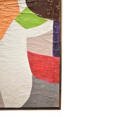 Framed Original Mid-Century Cubist Abstract Painting