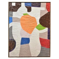 Framed Original Mid-Century Cubist Abstract Painting