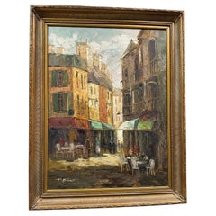 Opera d'arte originale ispirata alla pittura di Clark Hulings (1922-2011)  Ville Franch