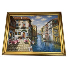 Peinture originale encadrée x grande avec cadre doré