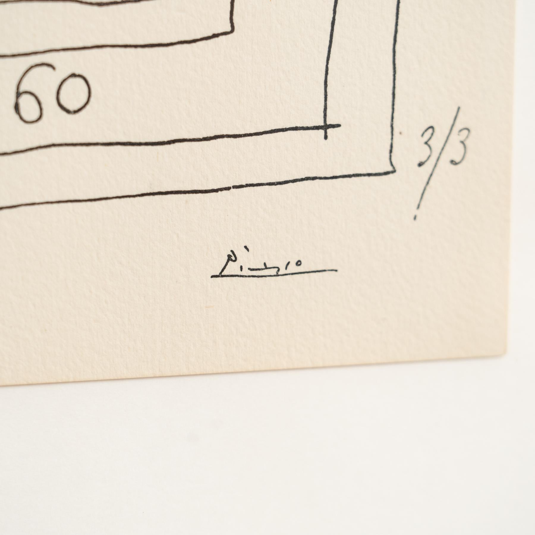 Litografia originale di Picasso incorniciata, mostra di pittura, 1960 in vendita 5