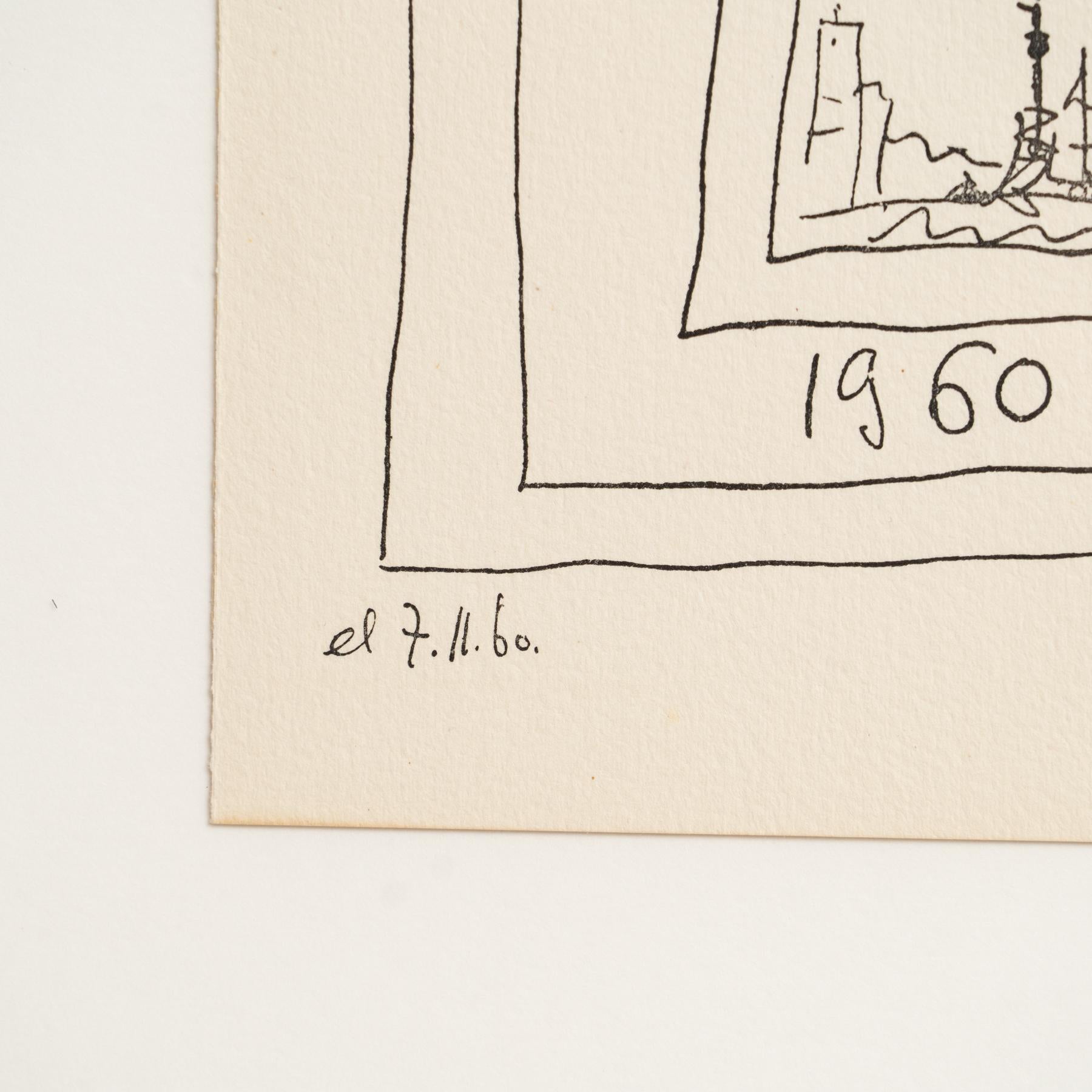 Litografia originale di Picasso incorniciata, mostra di pittura, 1960 in vendita 1