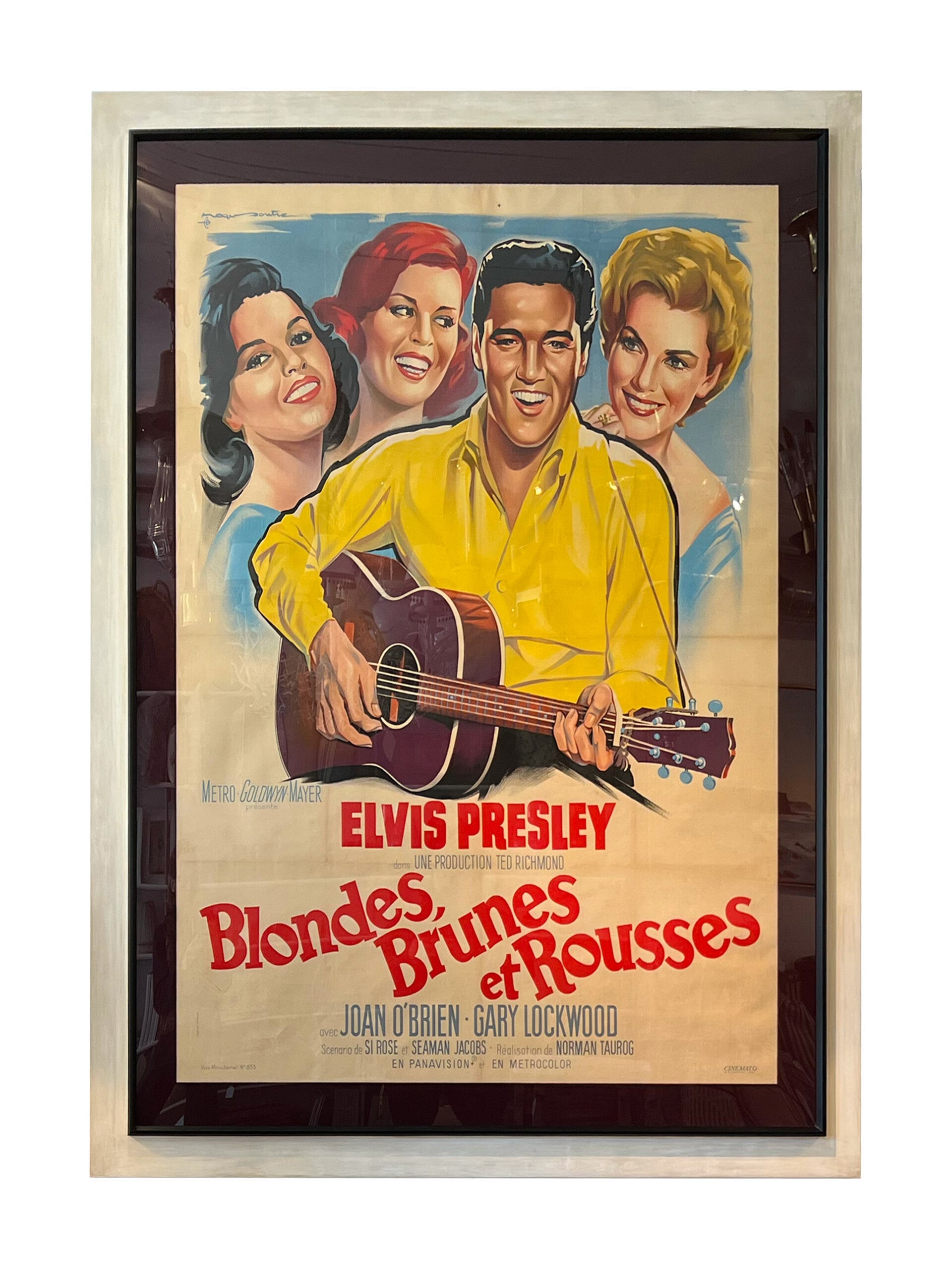 Framed, Original Vintage "Blondes, Brunes et Rousses" Poster by Roger Soubie For Sale