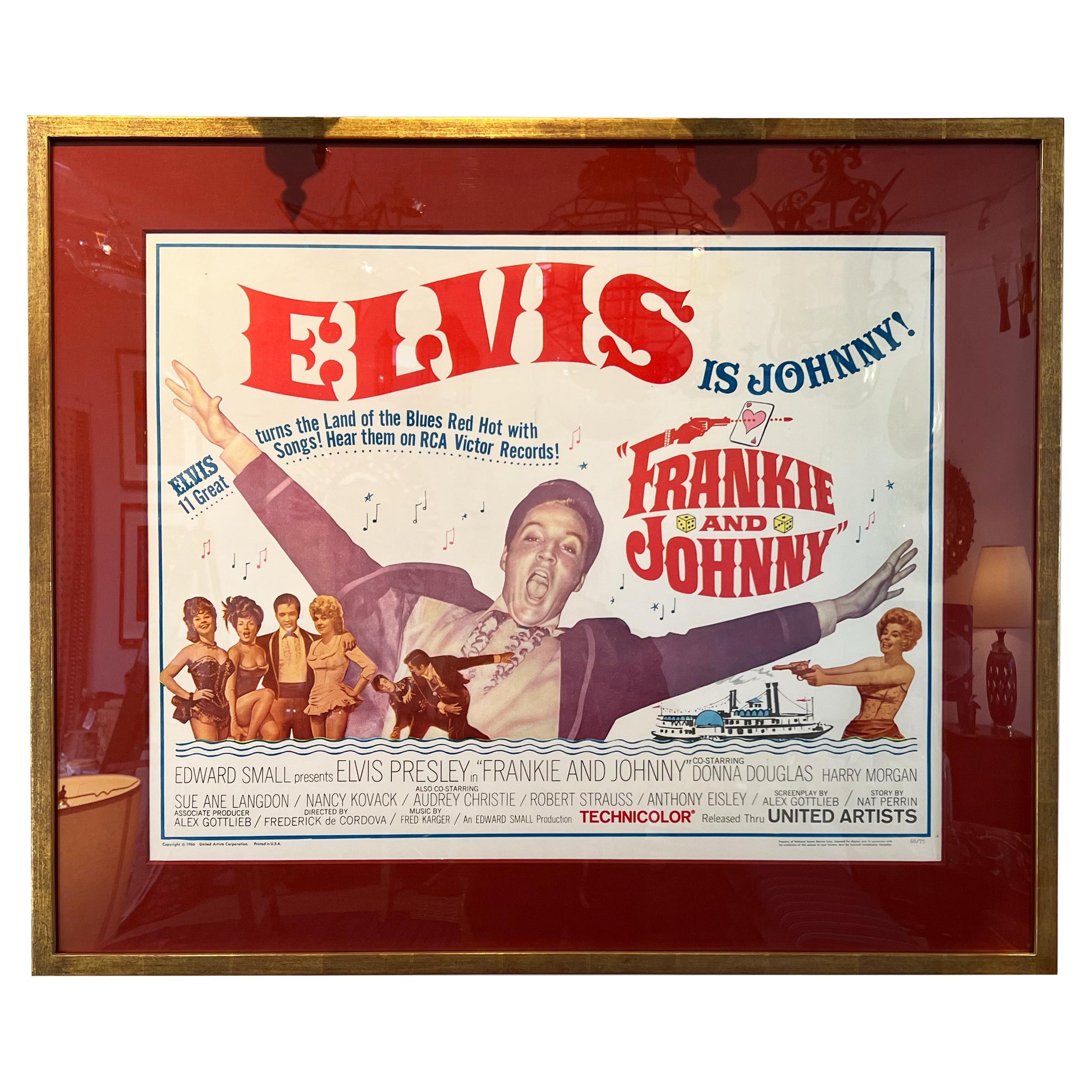 Framed, Original Vintage "Elvis Presley, Frankie and Johnny" Poster For Sale