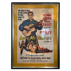 Framed, Original Retro "Elvis Presley, Love Me Tender" Poster
