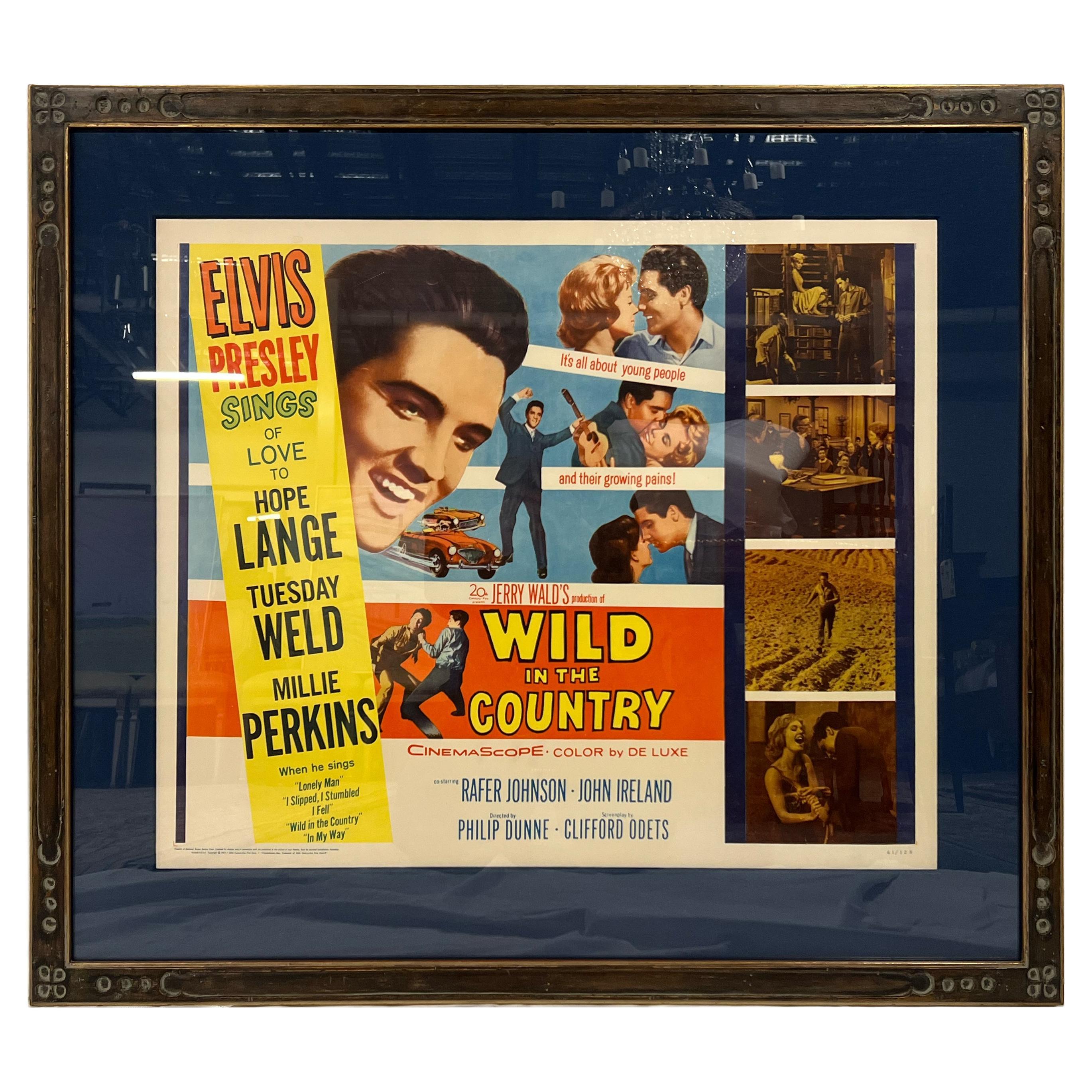  Framed, Original Vintage "Elvis Presley, Wild in the Country" Poster For Sale