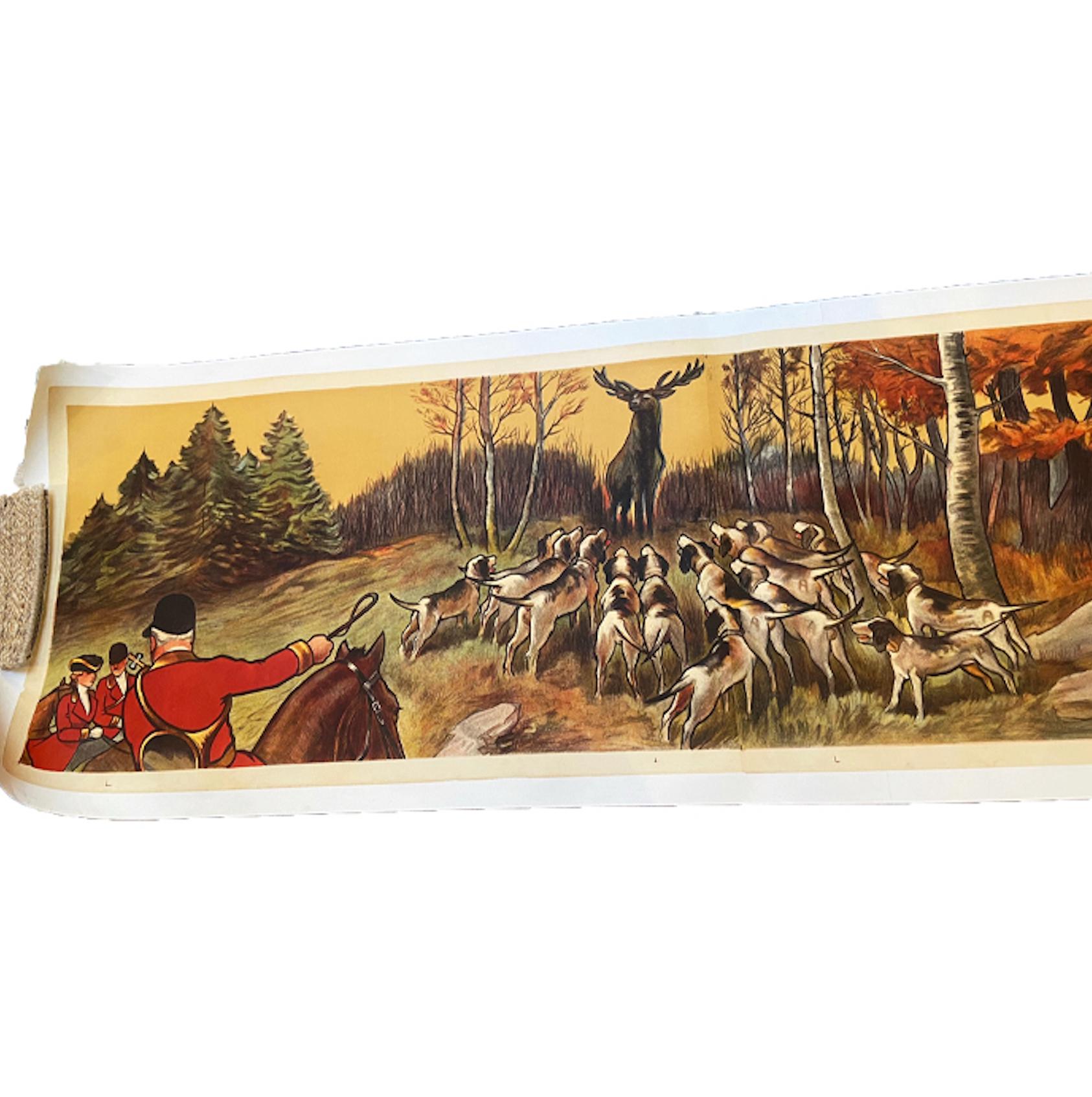 Affiche originale de la chasse au grand cerf encadrée d'Albert Guillaume Bon état - En vente à Sag Harbor, NY