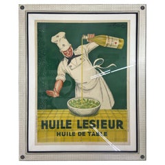 Framed, Original Antique "Huile Lesieur" Poster by Leonetto Cappiello