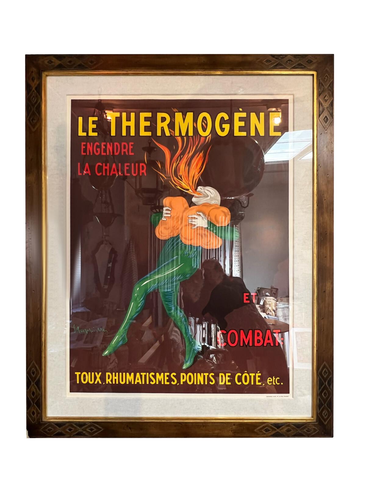 Affiche originale « Le thermogène » encadrée par Leonetto Cappiello Bon état - En vente à Sag Harbor, NY