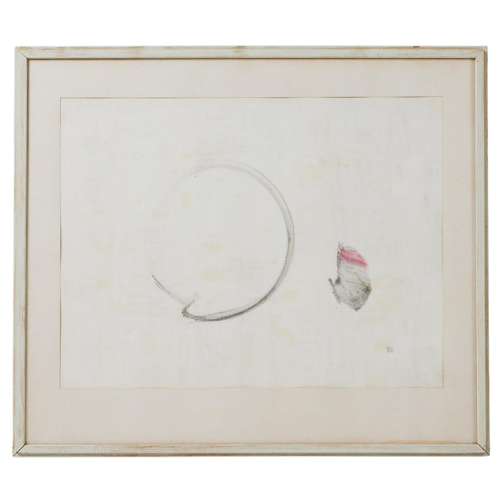 Framed Painting by Rune Hagberg, Sweden, 1960s, Ink on Paper, Abstract For Sale