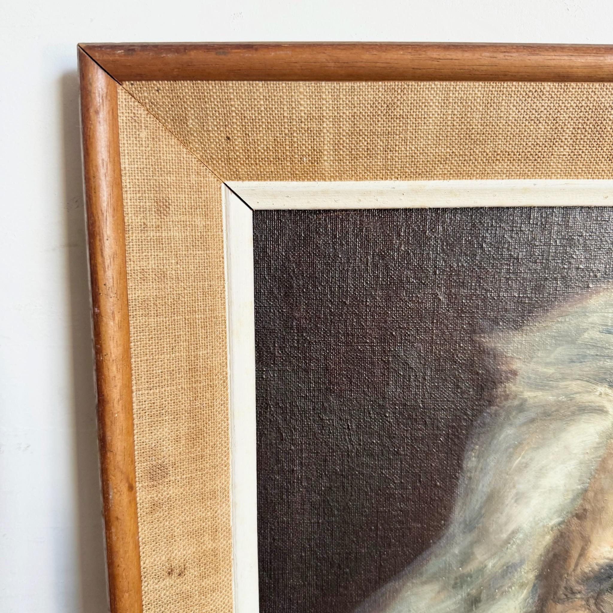 Framed Painting of Old Man With White Beard For Sale 1