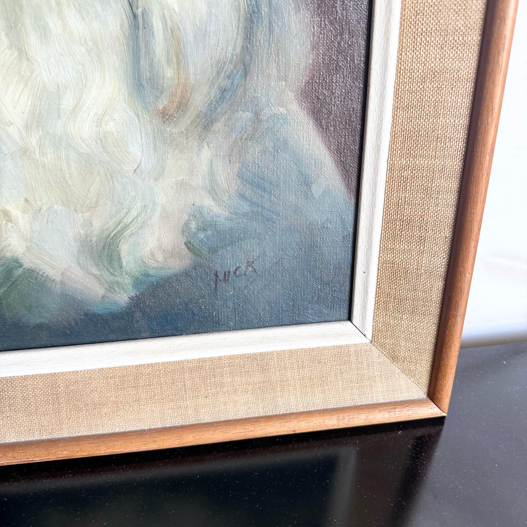 Framed Painting of Old Man With White Beard For Sale 2