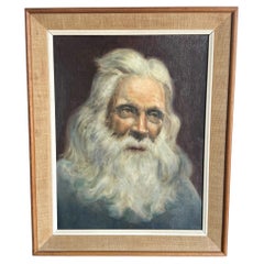 Quadro con cornice raffigurante un vecchio con la barba bianca