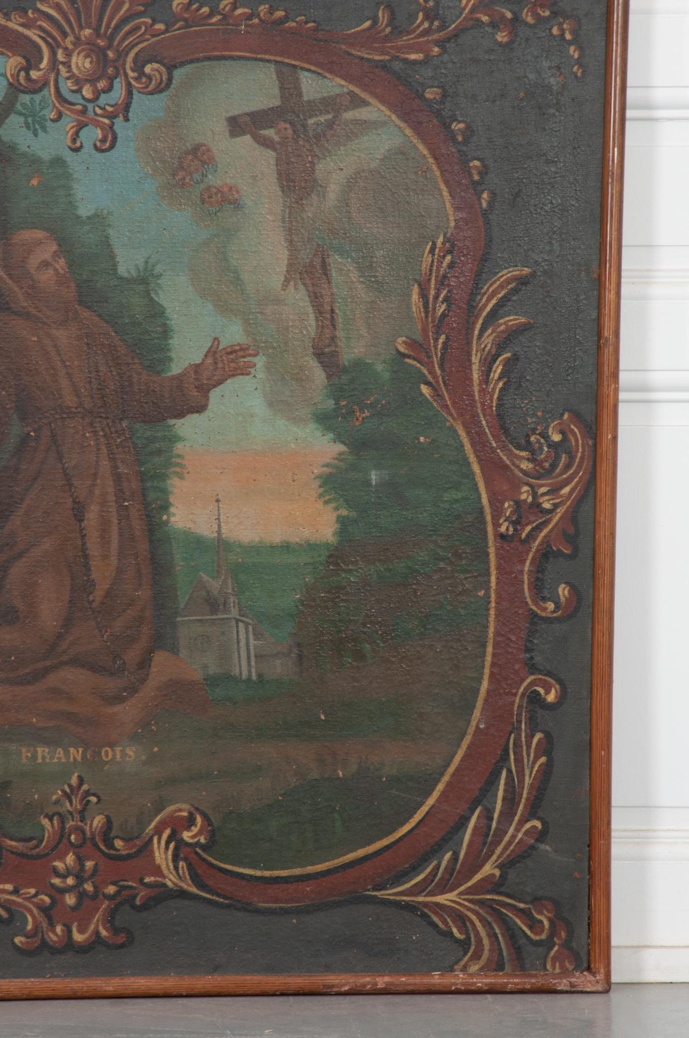 Other Framed Painting of St. Francis of Assisi For Sale