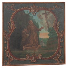 Antique Framed Painting of St. Francis of Assisi