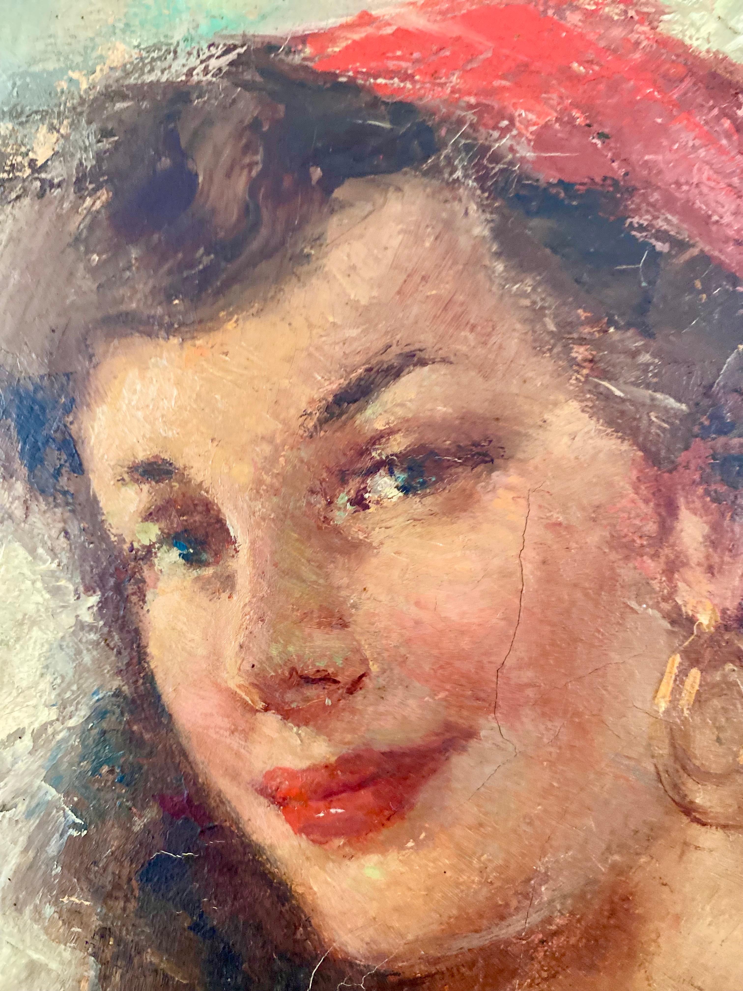Gerahmtes Gemälde einer Bohème-Zigeunerschmiede, signiert CALLEWAERT 1940 im Angebot 4