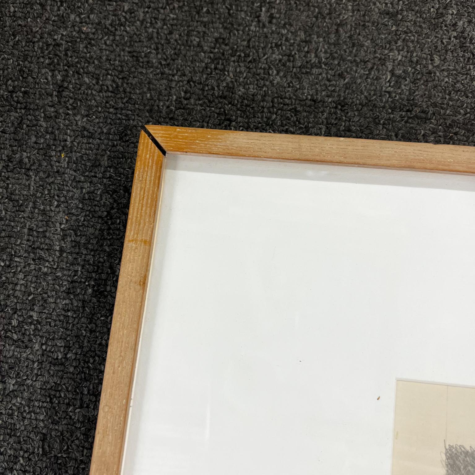Framed Pencil Pattern on Paper Art Personal Inscription Signed 4
