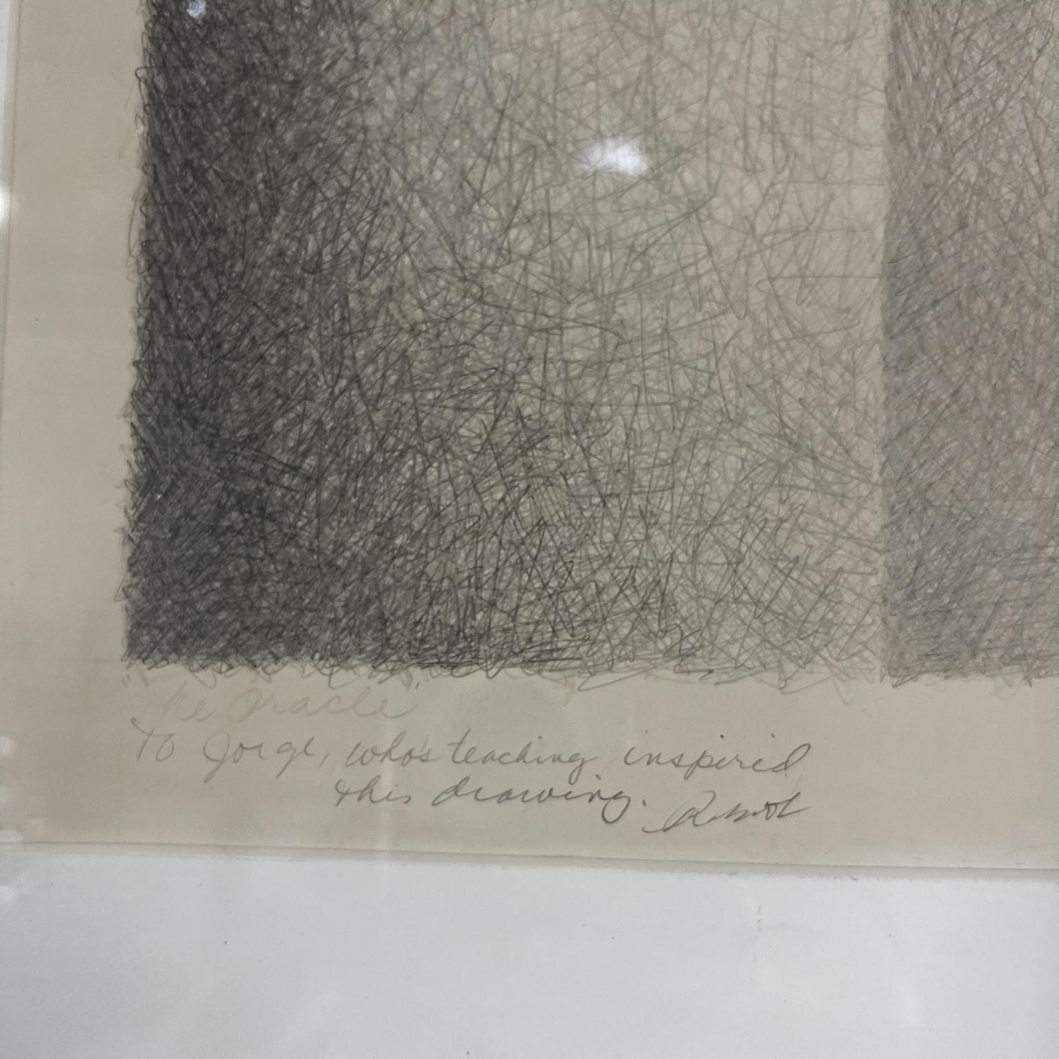 Framed Pencil Pattern on Paper Art Personal Inscription Signed 1