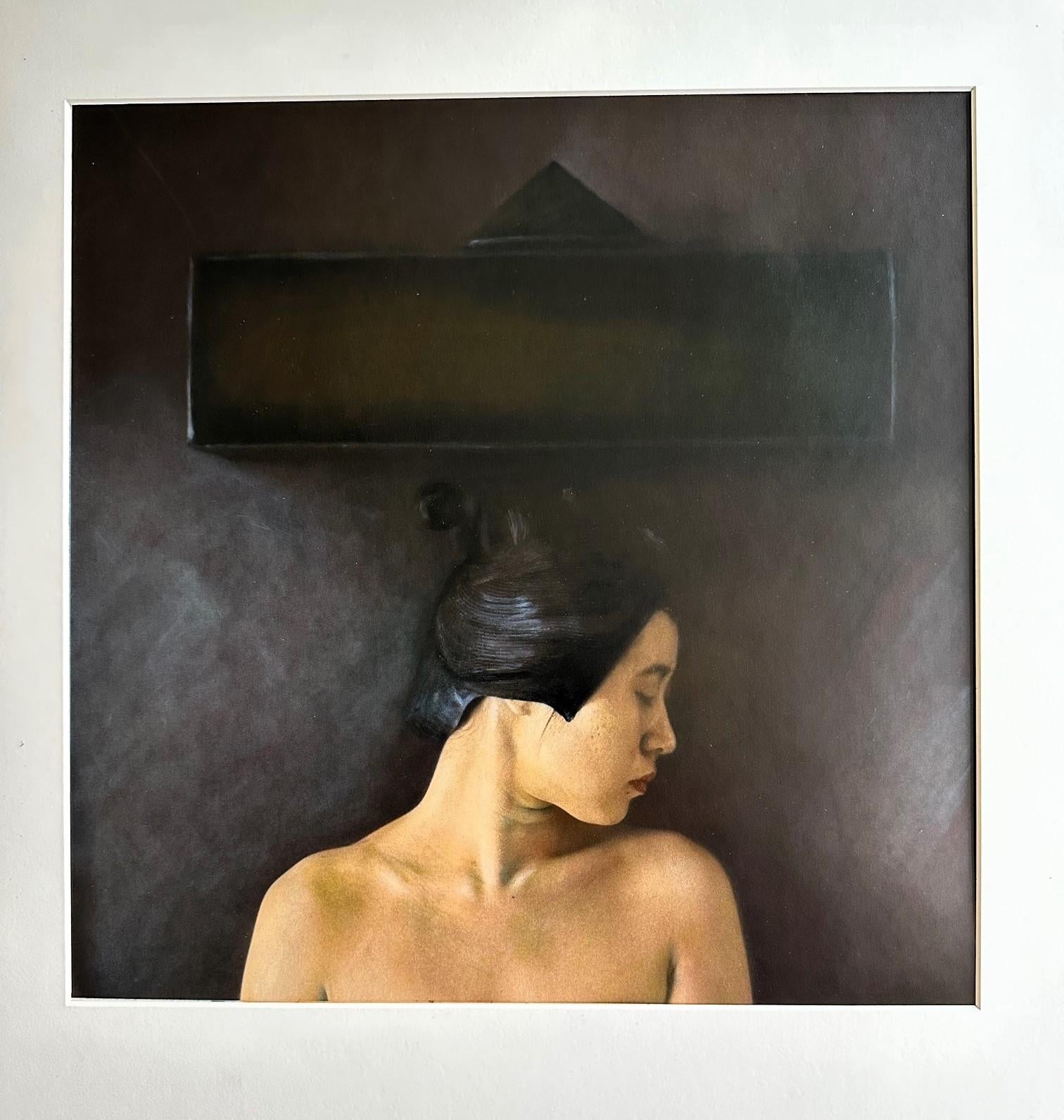 Artist: Susan Fenton (1949-2018; American)
Title: Figure with Rectangle and Cone. Japan series
Year of Creation: 1993
Edition: 1/10
Medium: Toned Gelatin Silver Print; hand painted with Oils
Image size: 16