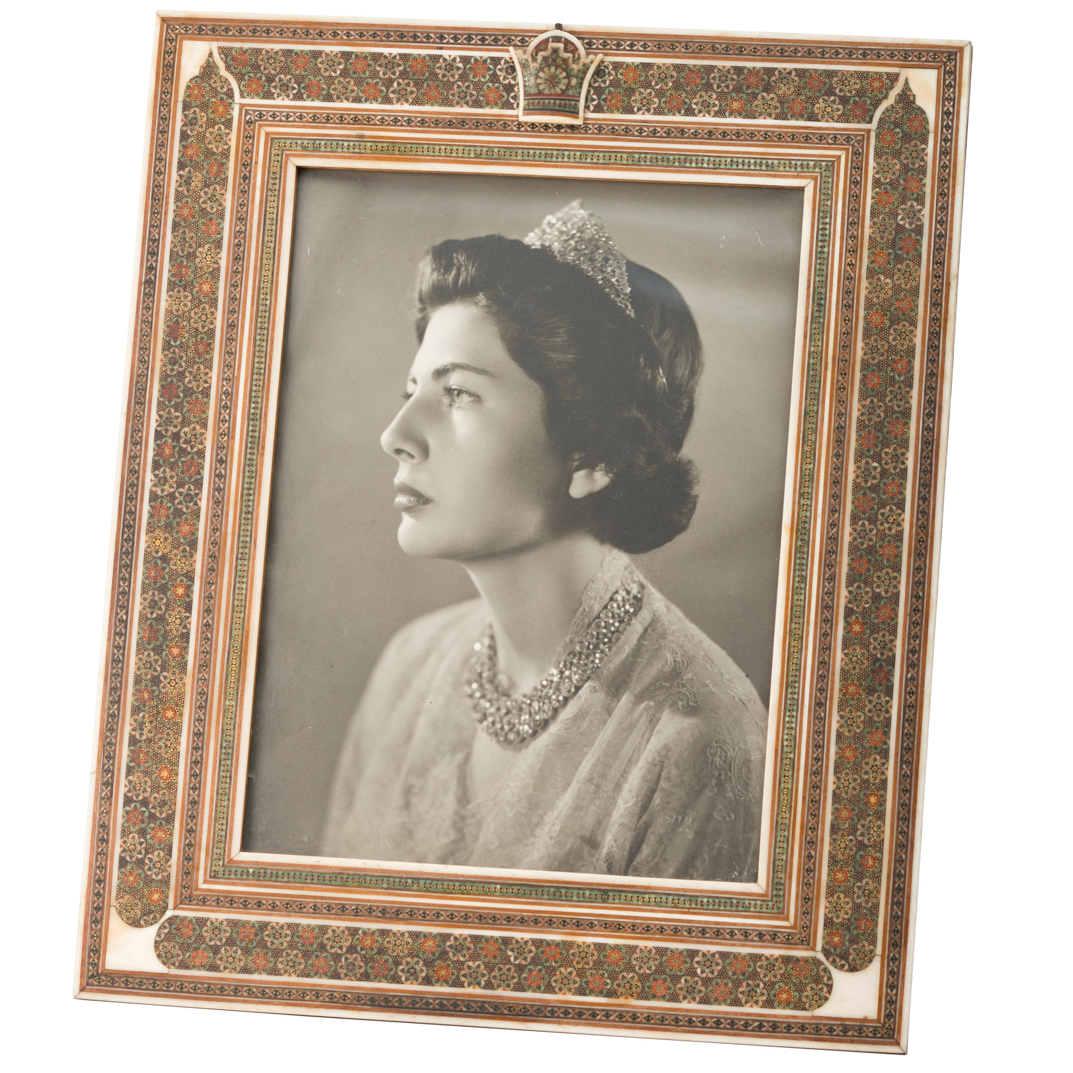 Framed Photograph of Empress Soraya of Persia For Sale