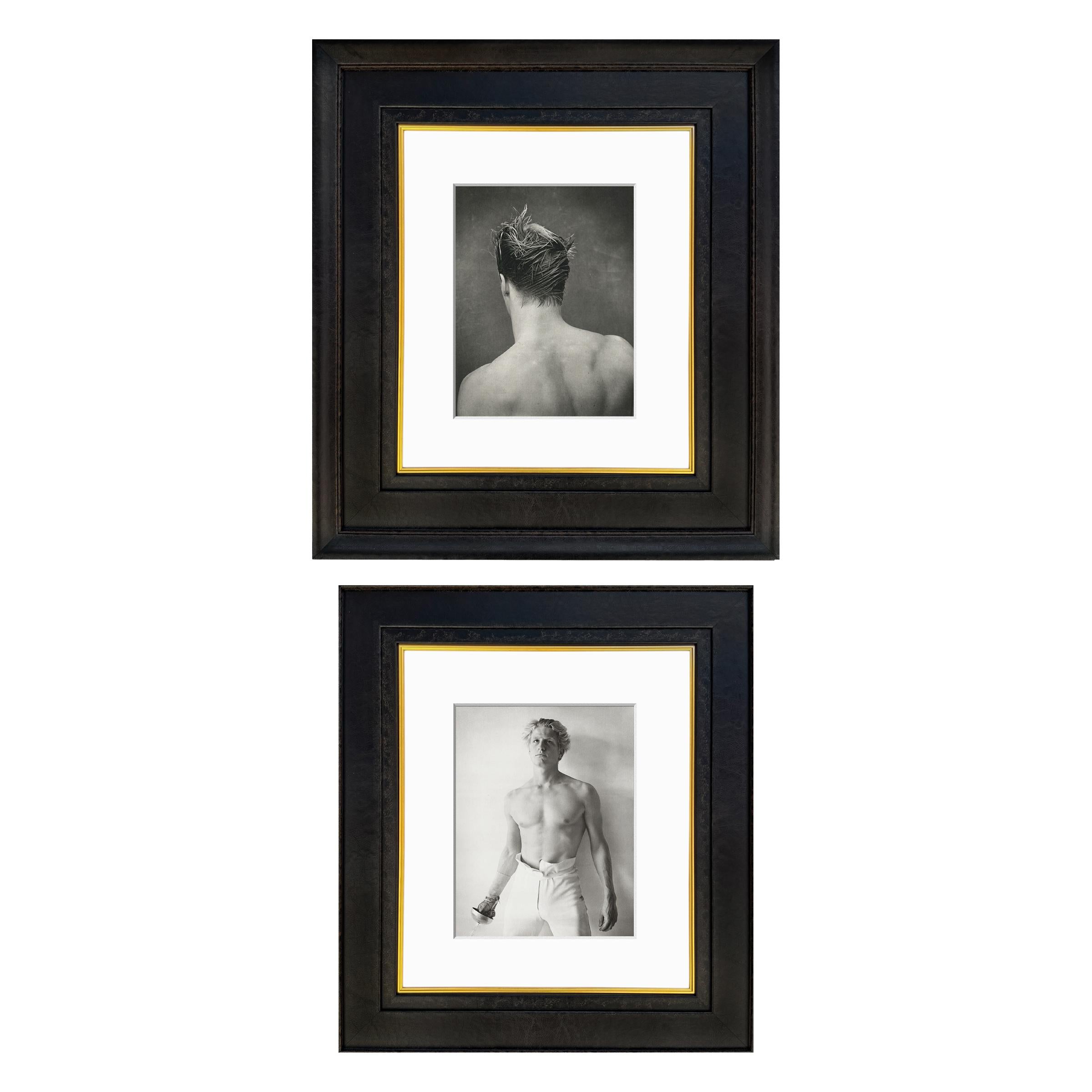 Gerahmte Fotografie des Olympischen Swimmers John Sauerland von Bruce Weber (Leder) im Angebot