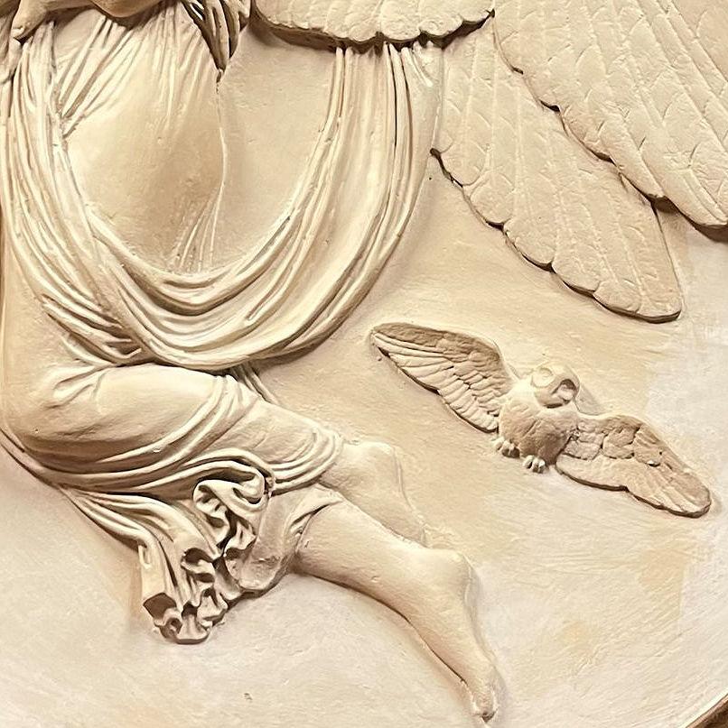 Gilt Framed Plaster Relief Roundel of Night After Bertel Thorvaldsen '1777-1840'