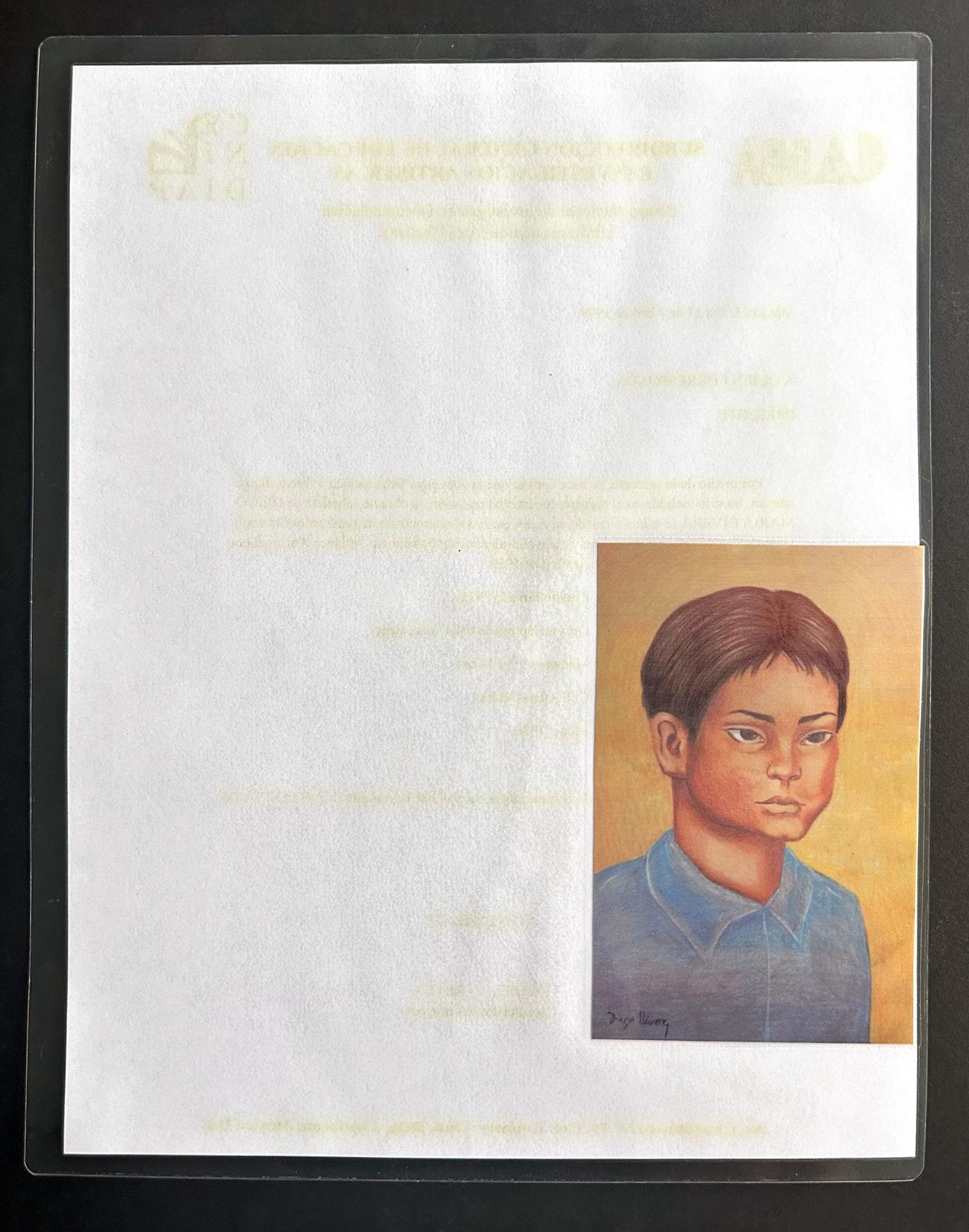 Ritratto di Nino di Diego Rivera incorniciato e con opere cartacee in vendita 5