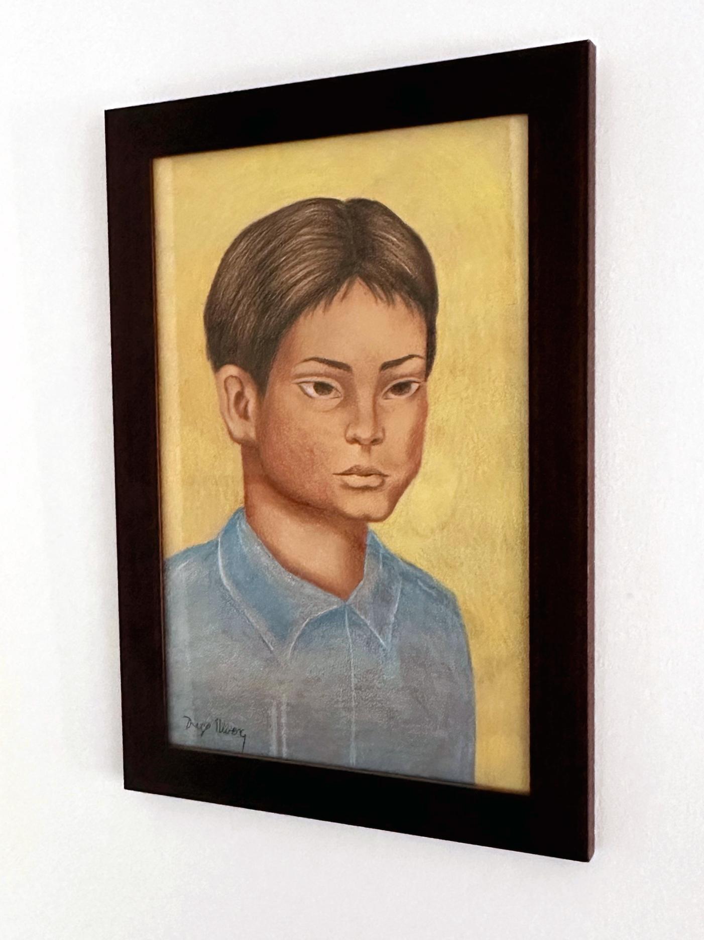Ritratto di Nino di Diego Rivera incorniciato e con opere cartacee in vendita 7