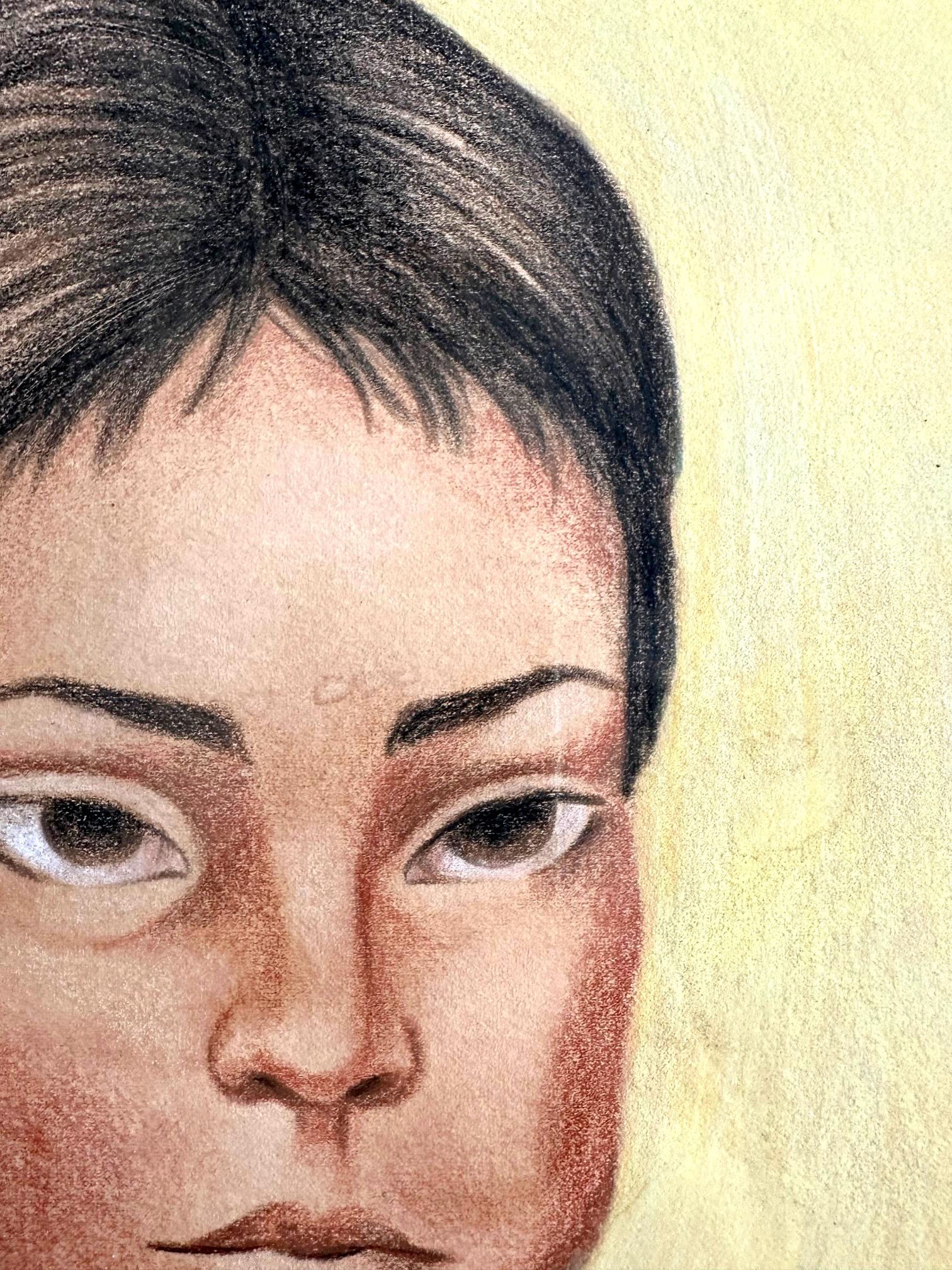 Ritratto di Nino di Diego Rivera incorniciato e con opere cartacee In condizioni buone in vendita a Atlanta, GA