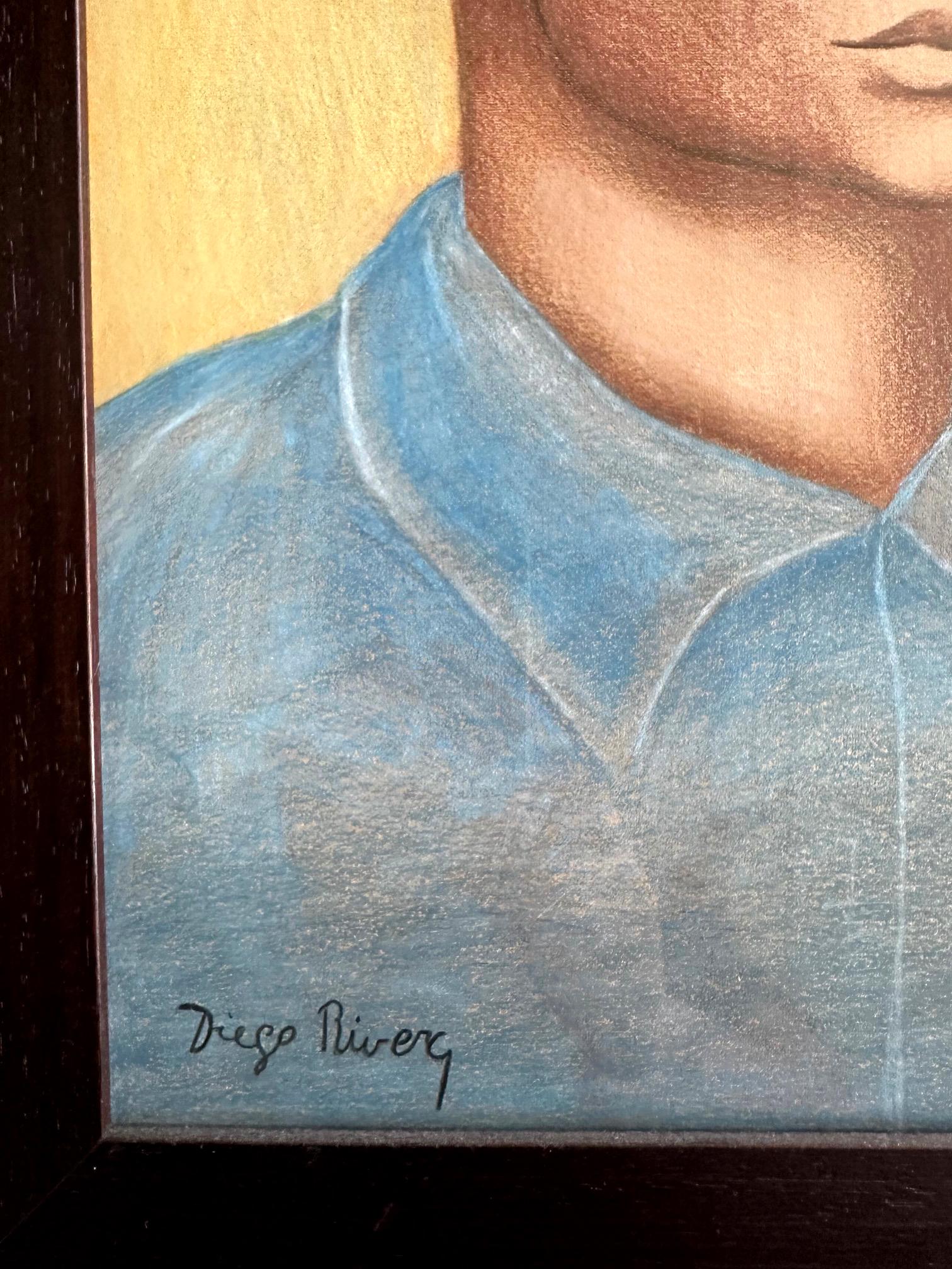 Carta Ritratto di Nino di Diego Rivera incorniciato e con opere cartacee in vendita