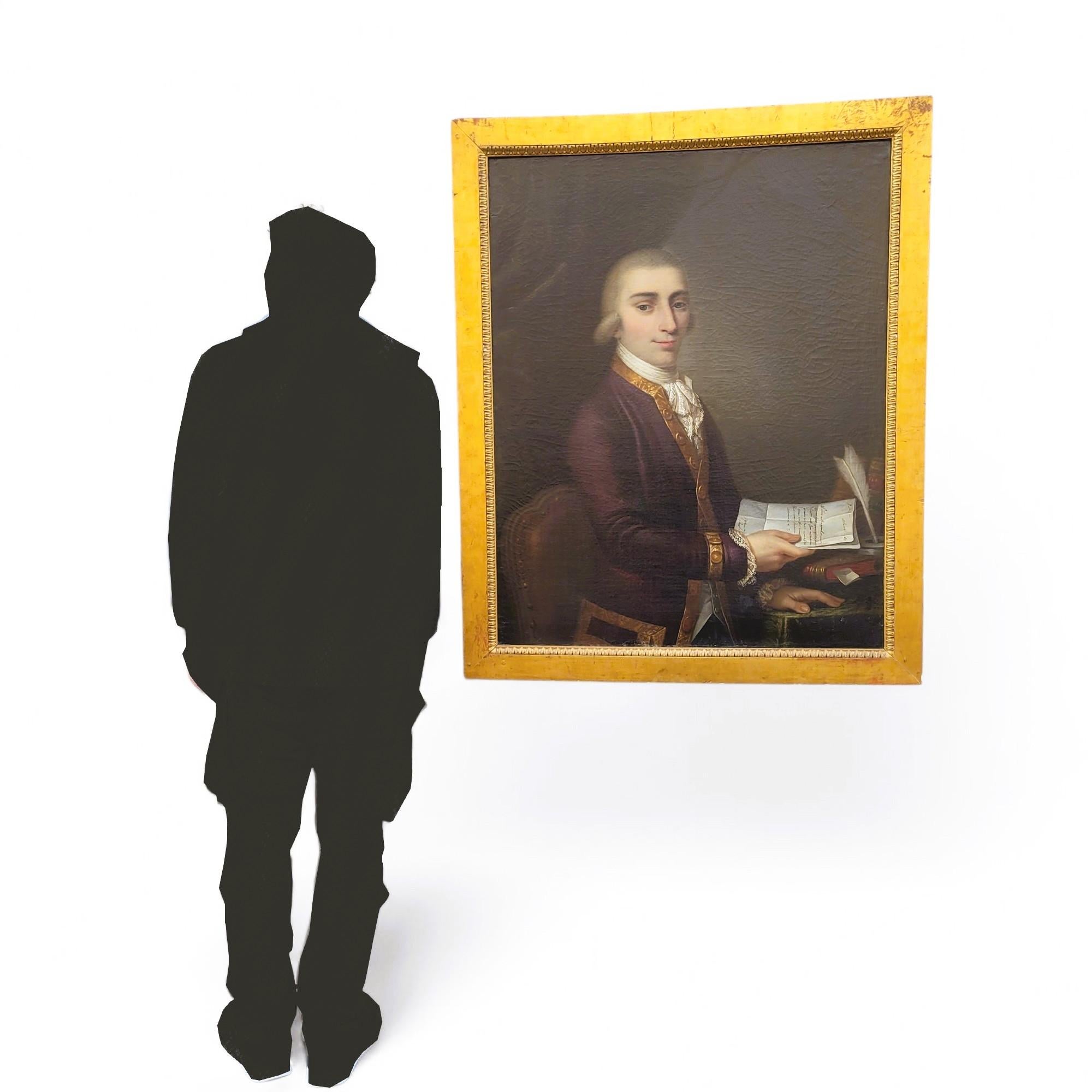 Framed Portrait Of A Gentleman With Letters, 18th Century im Angebot 12