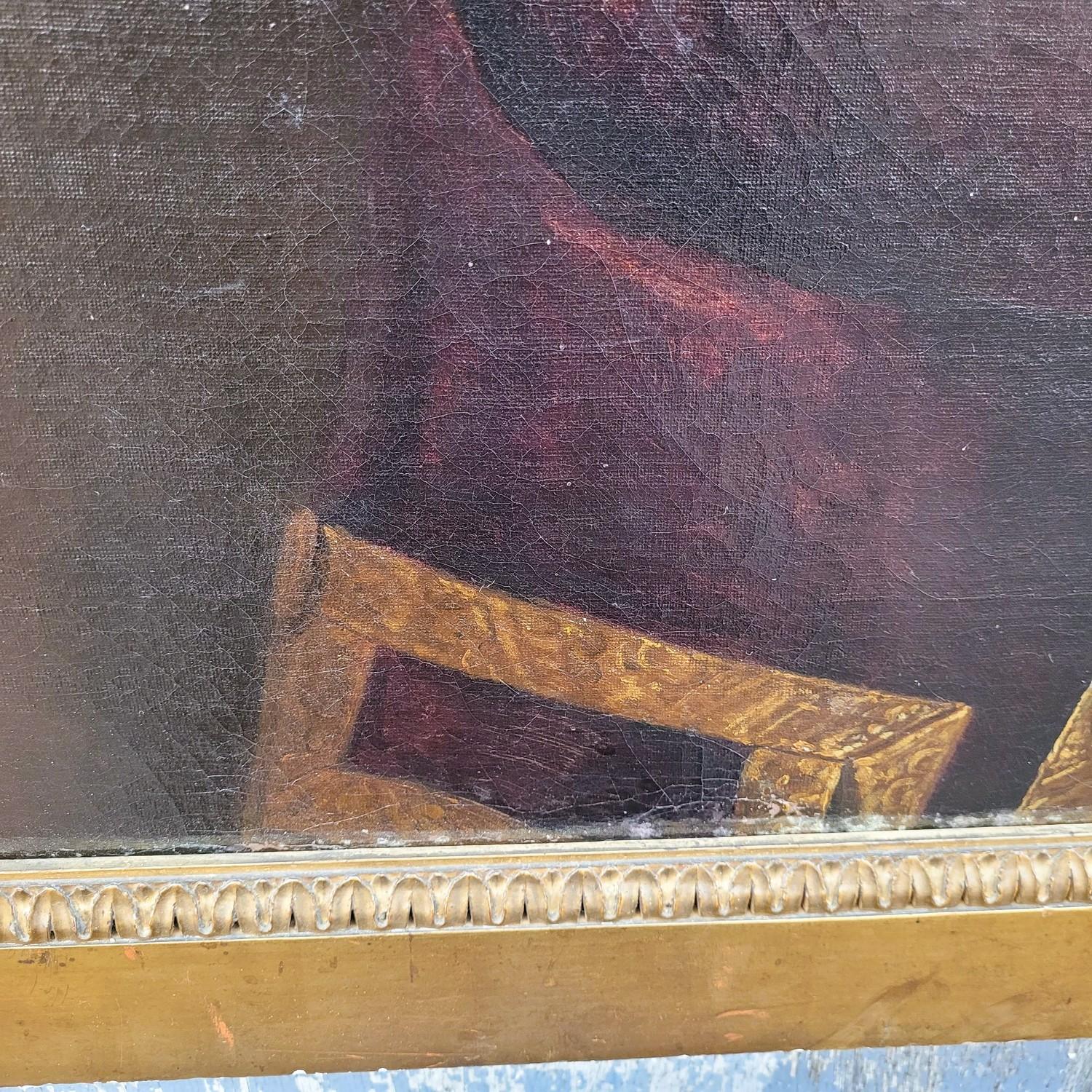 Framed Portrait Of A Gentleman With Letters, 18th Century (Französisch) im Angebot