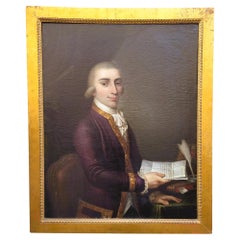 Framed Portrait Of A Gentleman With Letters, 18th Century