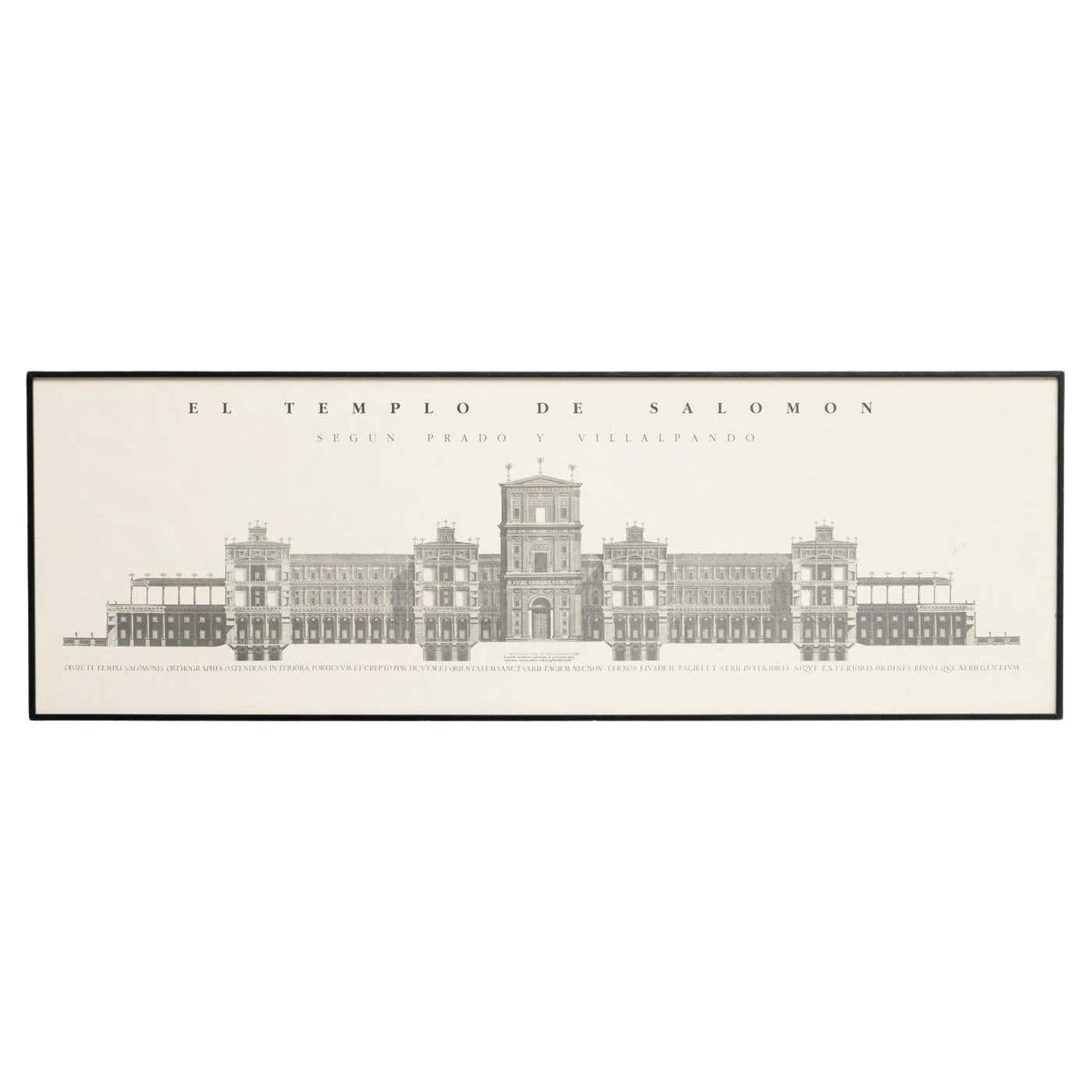 Gerahmtes Poster 'El Templo de Salomon' Según Prado y Villalpando, um 1990