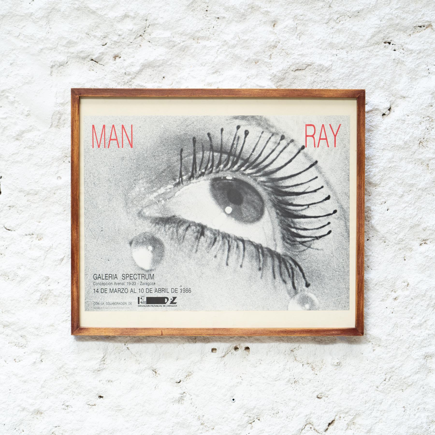 Framed Poster of Man Ray Exhibition in Galeria Spectrum Zaragoza, 1986

In original condition, with minor wear consistent of age and use, preserving a beautiful patina