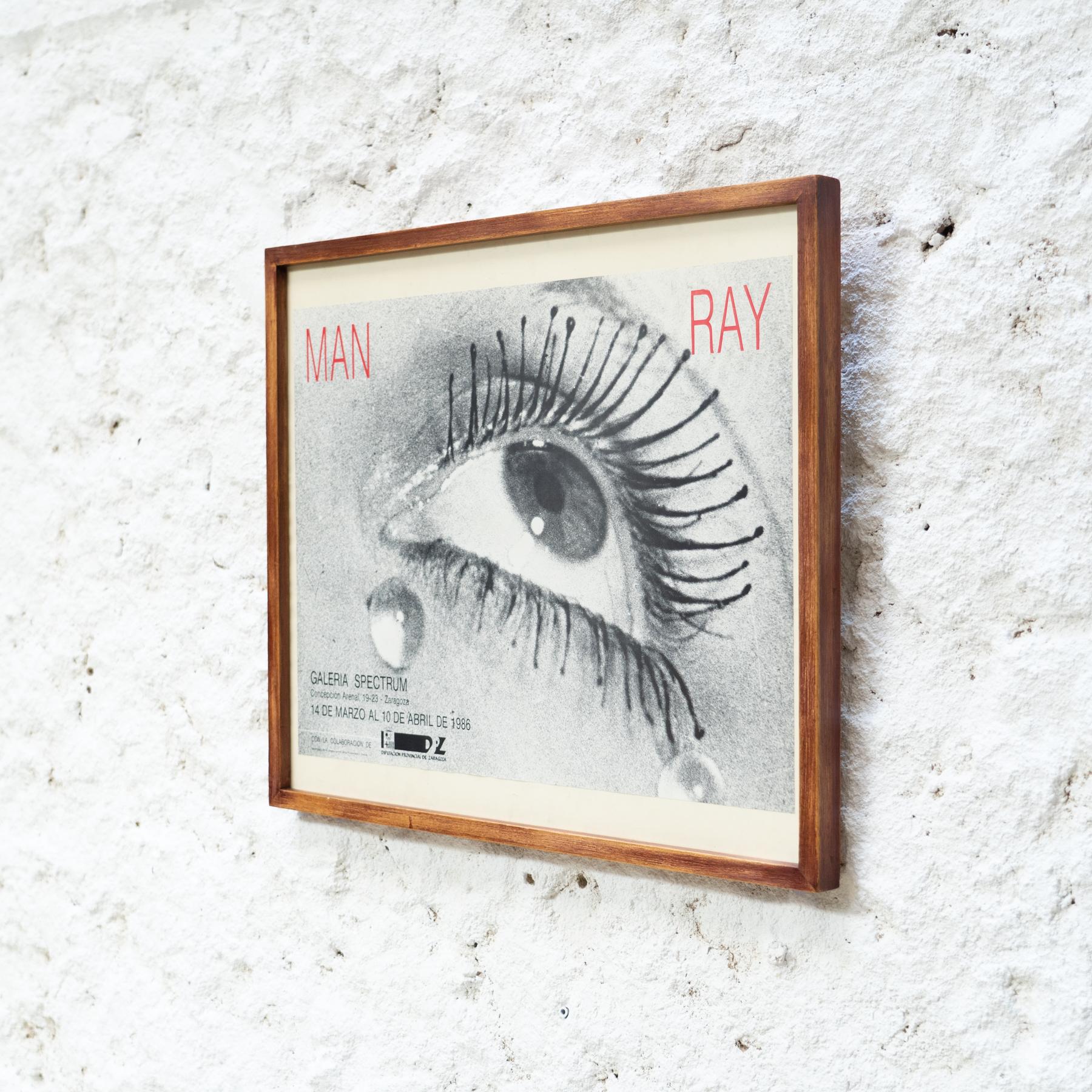 Spanish Framed Poster of Man Ray Exhibition in Galeria Spectrum Zaragoza, 1986 For Sale