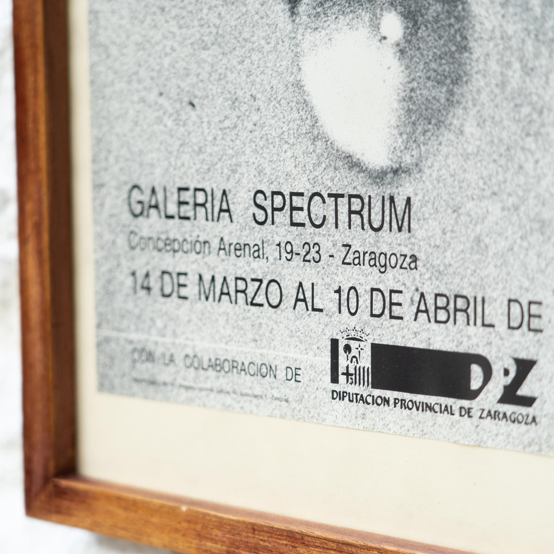 Framed Poster of Man Ray Exhibition in Galeria Spectrum Zaragoza, 1986 In Good Condition For Sale In Barcelona, ES