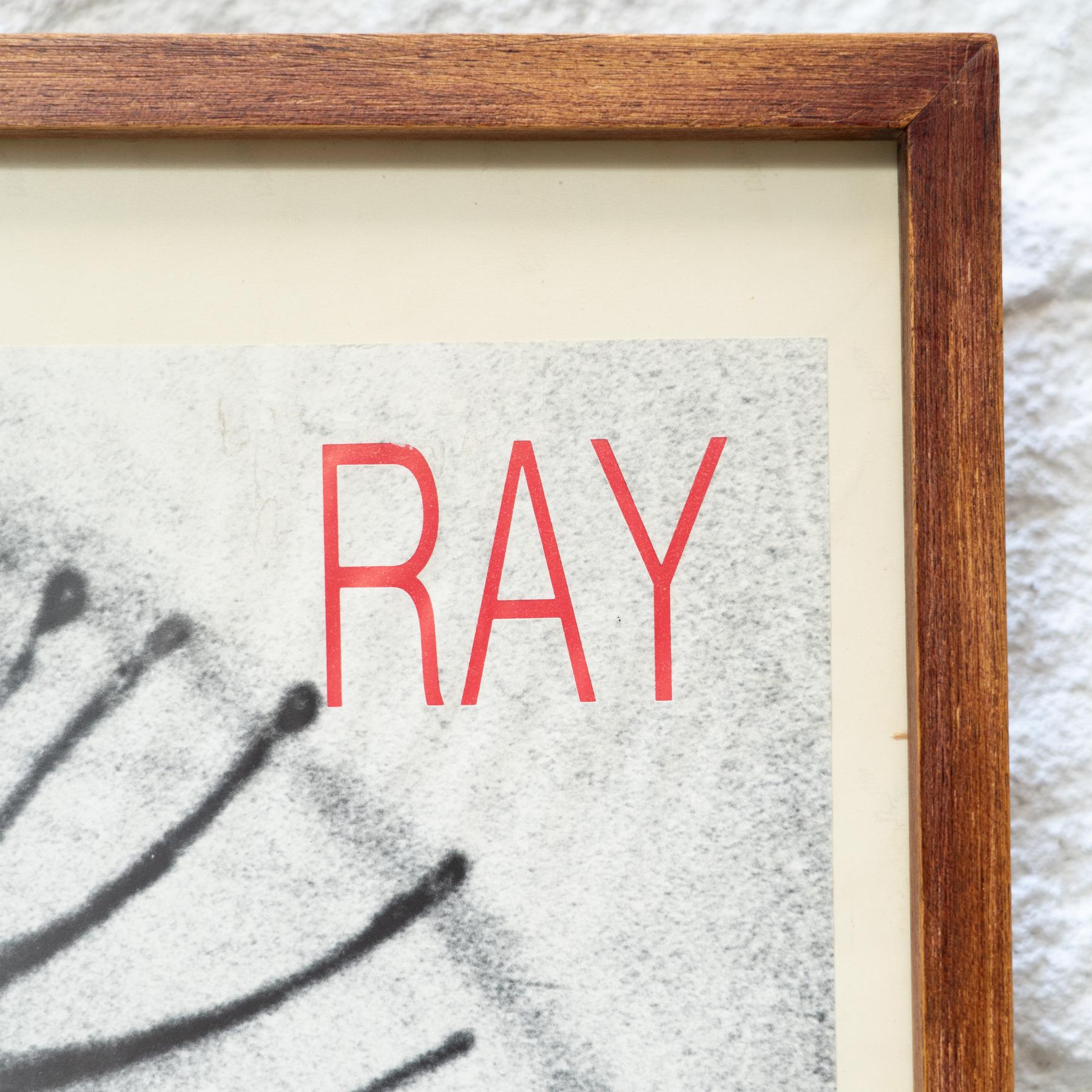 Paper Framed Poster of Man Ray Exhibition in Galeria Spectrum Zaragoza, 1986 For Sale